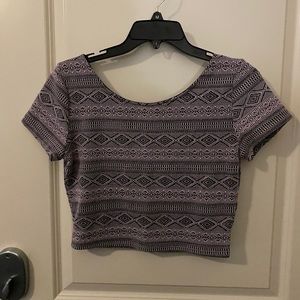 Black and pink crop top